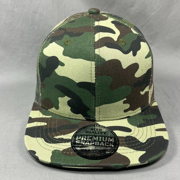 Max Headgear Woodland Camouflage Snapback Hat Camo Trucker Hunting Outdoor Mens - Picture 2 of 12